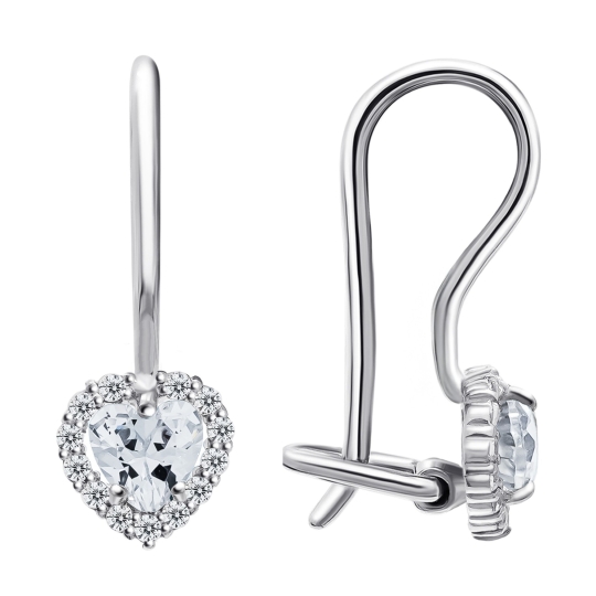 Серьги из серебра с фианитами