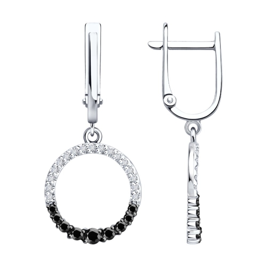 Серьги из золота с фианитами