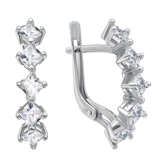 Кольцо из серебра с фианитами