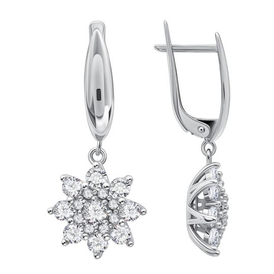 Серьги из серебра с гранатами