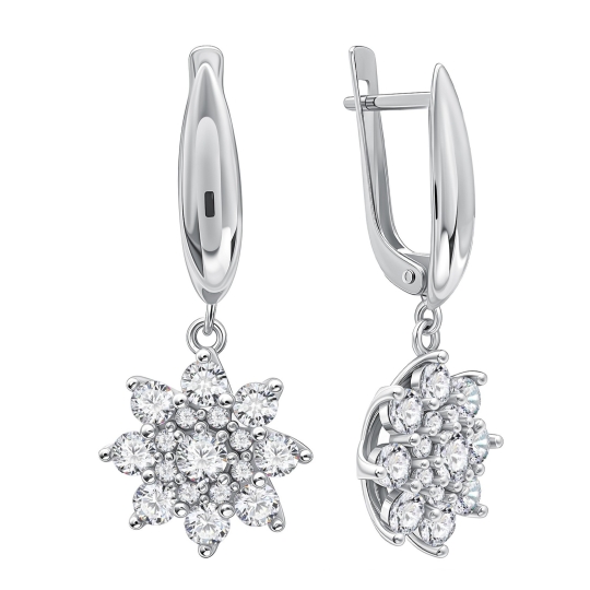 Серьги из серебра с гранатами