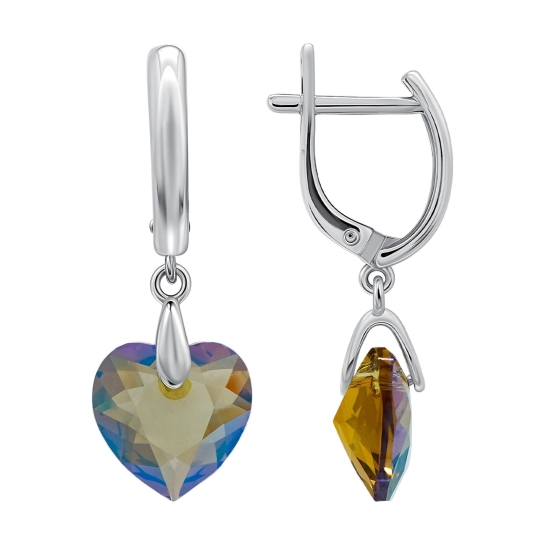 Серьги из серебра с ювелирными кристаллами