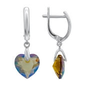 Серьги из серебра с ювелирными кристаллами