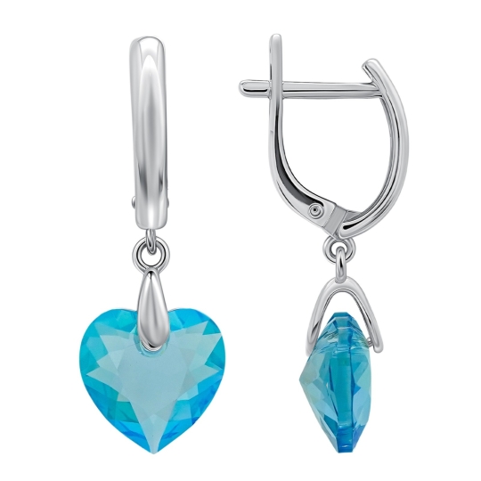 Серьги из серебра с фианитами