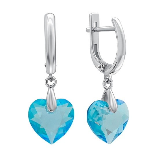 Серьги из серебра с фианитами