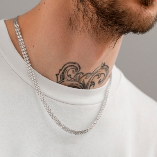 Цепь из серебра плетения "Двойной ромб"