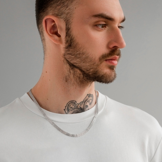 Цепь из серебра плетения "Двойной ромб"