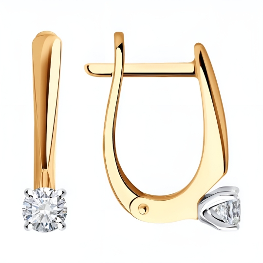 Подвеска из комбинированного золота с бриллиантом