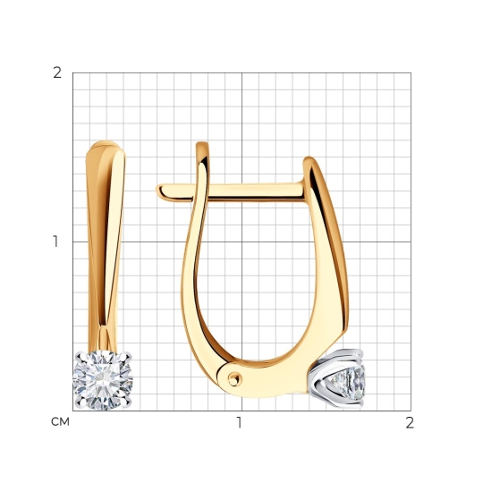Подвеска из комбинированного золота с бриллиантом