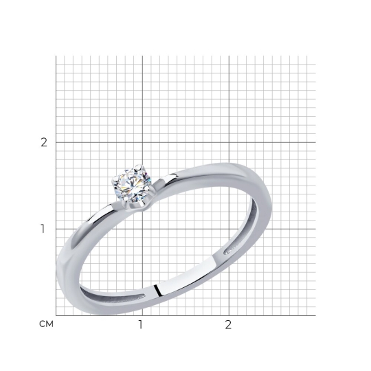 Кольцо из белого золота с бриллиантом