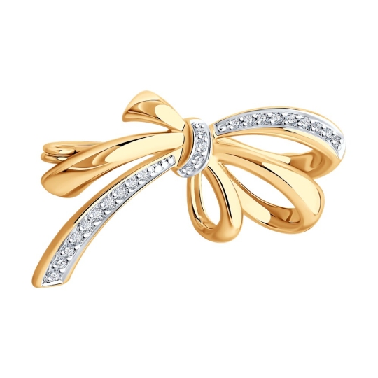 Брошь из золота с сапфировым корундом