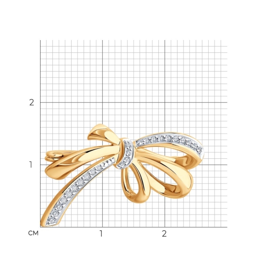 Брошь из золота с сапфировым корундом