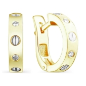 Серьги из лимонного золота с бриллиантами