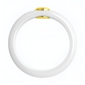 Кольцо из керамики с вставкой из лимонного золота и бриллиантом