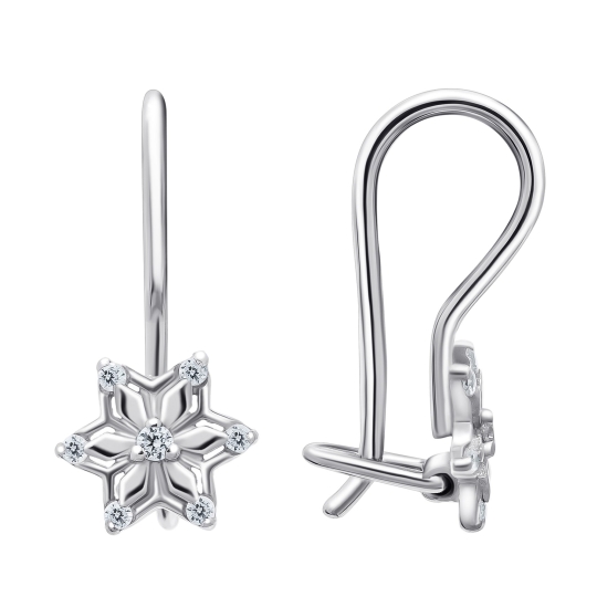 Серьги из серебра с кристальной тканью