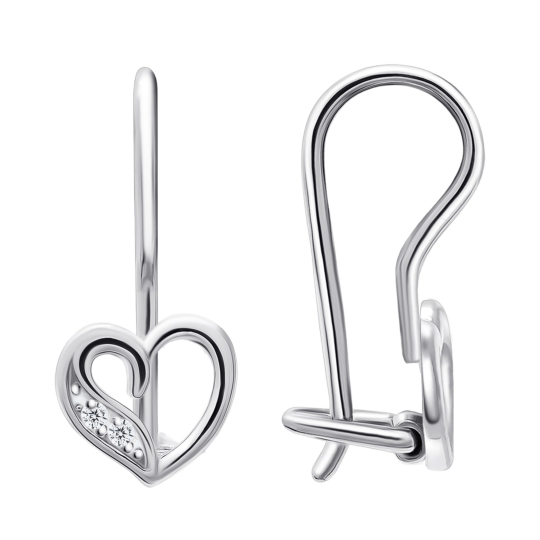 Серьги из серебра с фианитами "Лошадь"