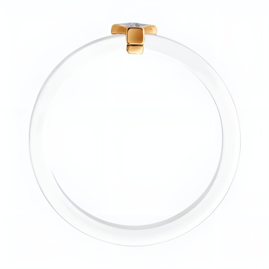 Кольцо из керамики с вставкой из золота и бриллиантами