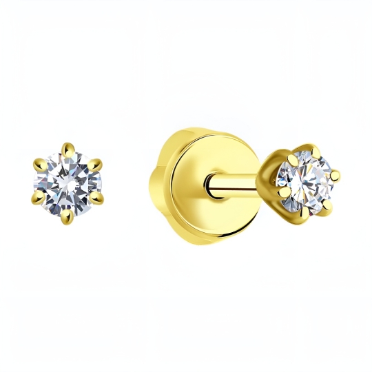 Серьги из золота с бриллиантами и перламутром