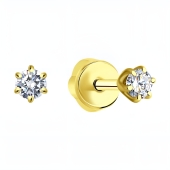 Серьги из лимонного золота с бриллиантами