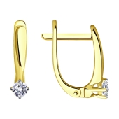 Серьги из лимонного золота с бриллиантами