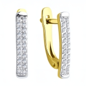 Серьги из лимонного золота с бриллиантами