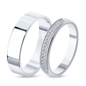 Обручальное кольцо из белого золота с бриллиантами