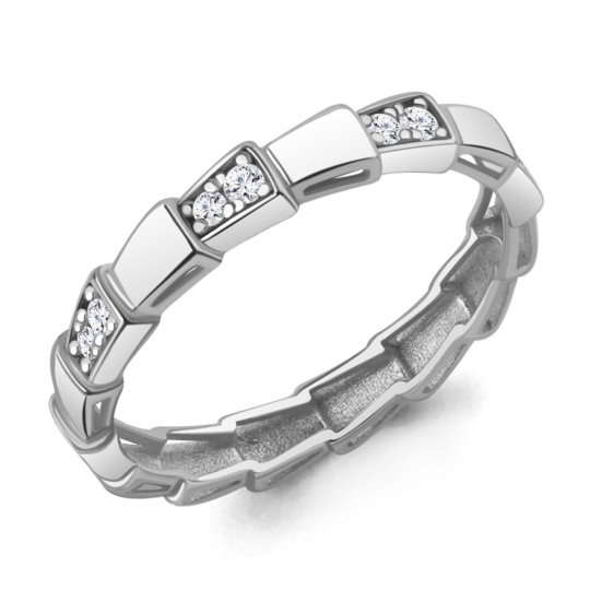 Кольцо из серебра с позолотой и фианитами