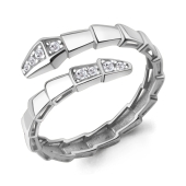 Кольцо из серебра с фианитами