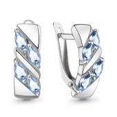 Серьги из серебра с топазами Swiss