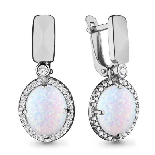 Серьги из серебра с миксом камней