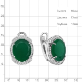 Серьги с агатами и фианитами