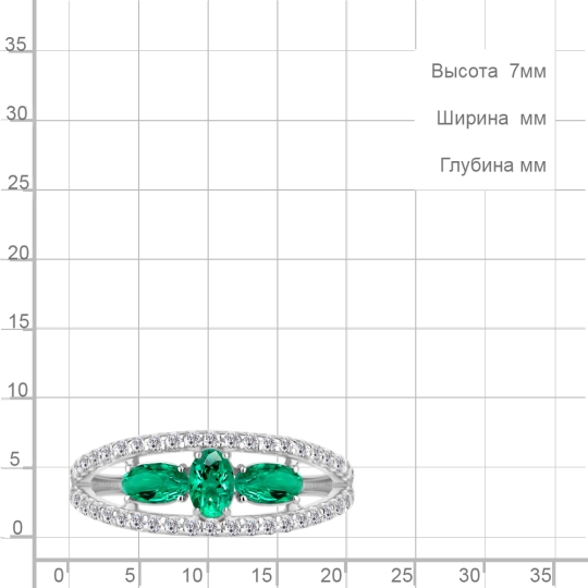 Кольцо из серебра с фианитами