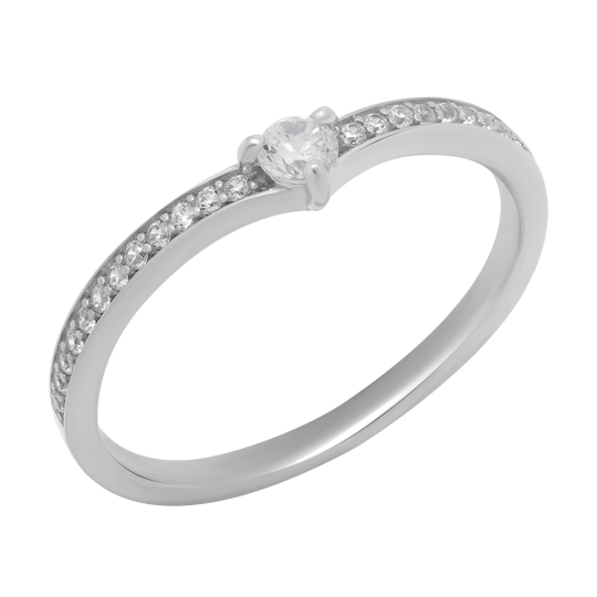 Кольцо из серебра с фианитами