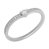 Кольцо из серебра с фианитами