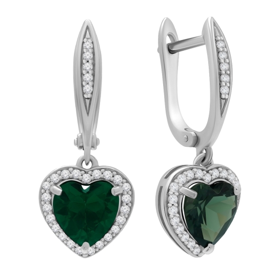 Серьги из серебра с фианитами