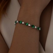 Браслет из серебра с фианитами