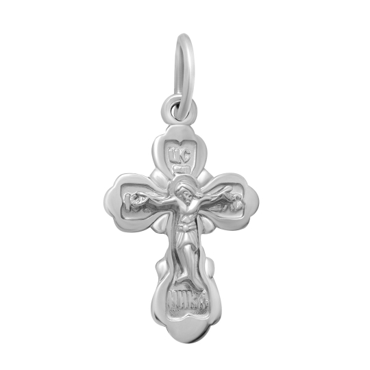 Подвеска-крест из серебра с чернением 