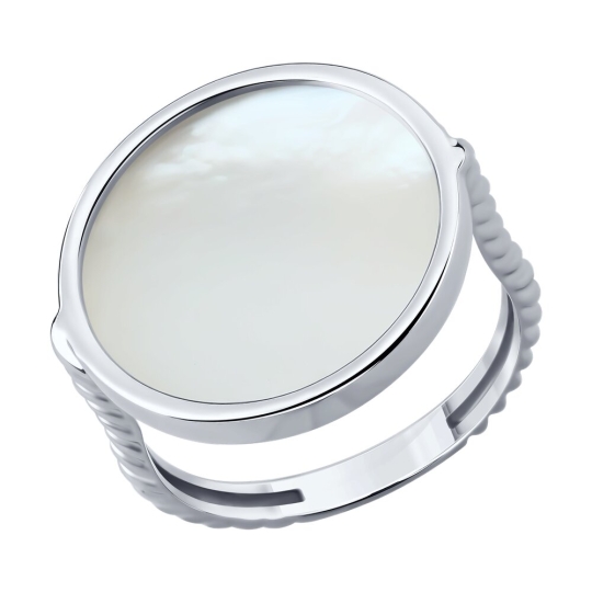 Колье из серебра с перламутром и фианитами