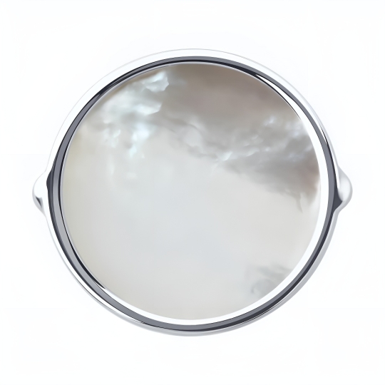 Колье из серебра с перламутром и фианитами