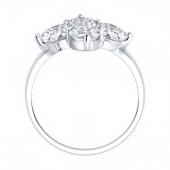 Кольцо из серебра с фианитами