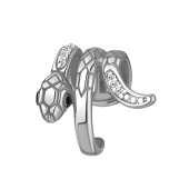 Серьга-кафф из серебра с ювелирными кристаллами и фианитами