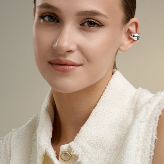 Серьга-кафф из серебра