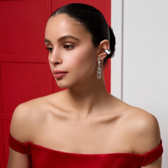 Серьга-кафф из серебра