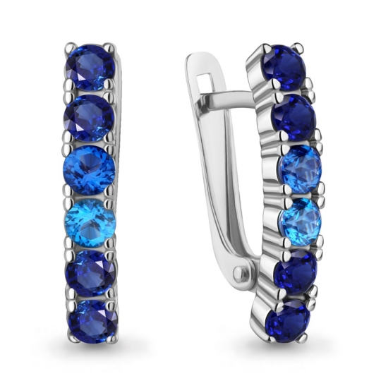 Серьги из серебра с ювелирными кристаллами