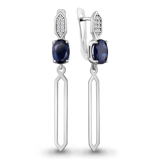 Серьги-трансформеры из серебра с ювелирными кристаллами