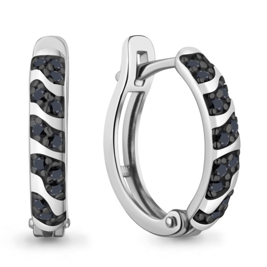 Серьги из серебра с фианитами