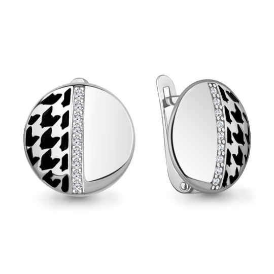 Серьги из серебра с позолотой и раухтопазами