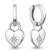 Серьги-трансформеры из серебра с фианитами