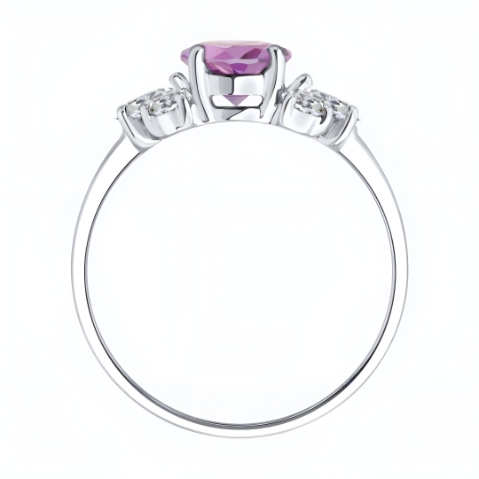 Кольцо из серебра с фианитами