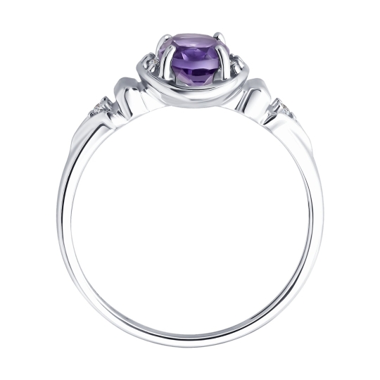 Кольцо из серебра с гранатами и красными фианитами